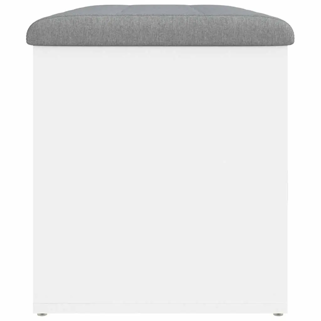 Storage Bench White Padded Seat 82x42x45 cm Hinged Lid