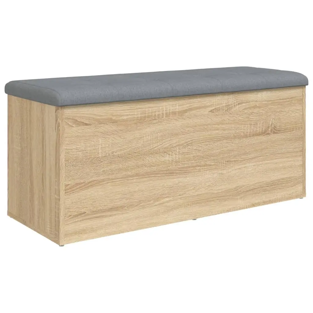 Storage Bench Shoe Organiser 102 x 42 x 45 cm Brown Engineered Wood Padded Seat