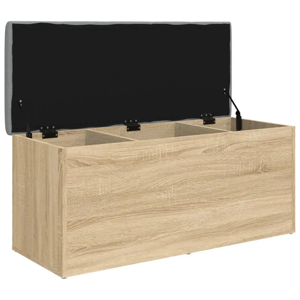 Storage Bench Shoe Organiser 102 x 42 x 45 cm Brown Engineered Wood Padded Seat