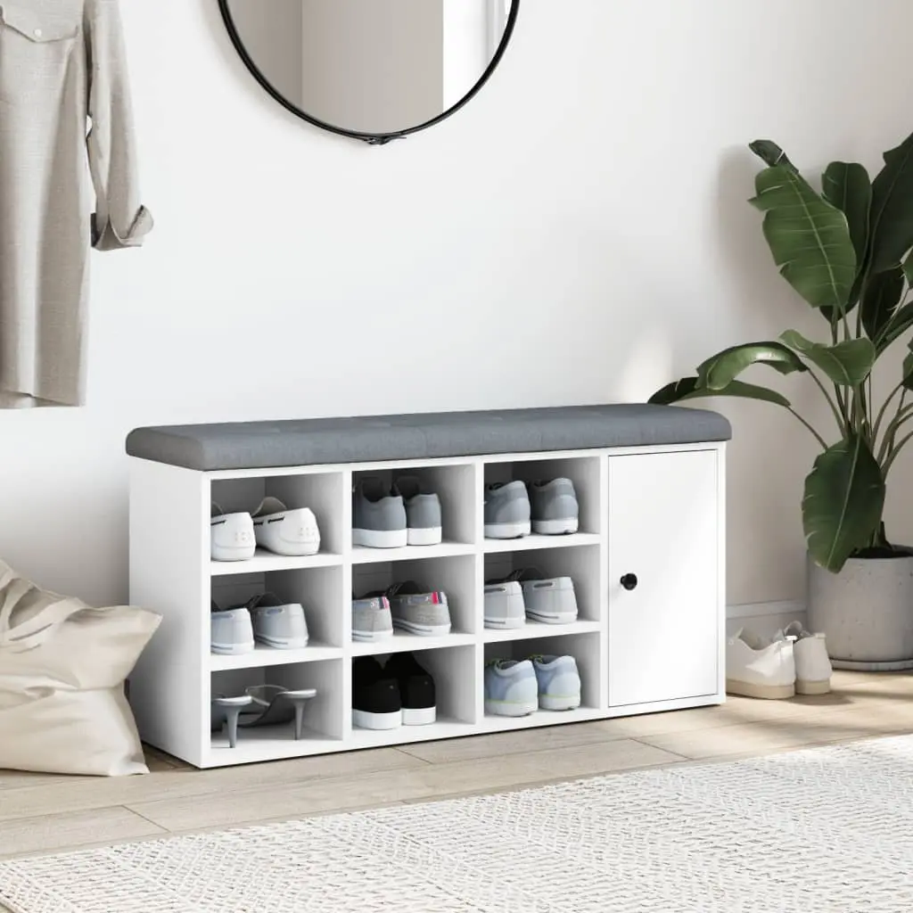 White Storage Bench with Comfort and Style