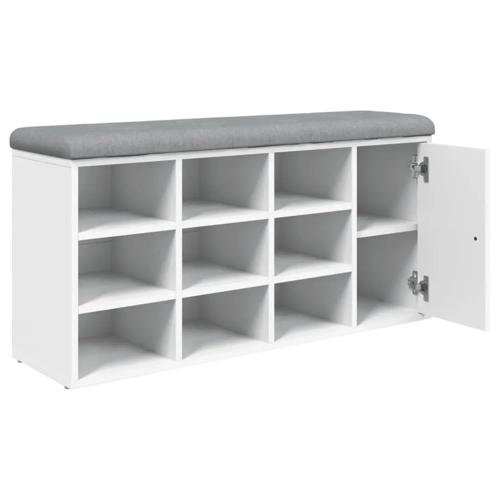 White Storage Bench with Comfort and Style