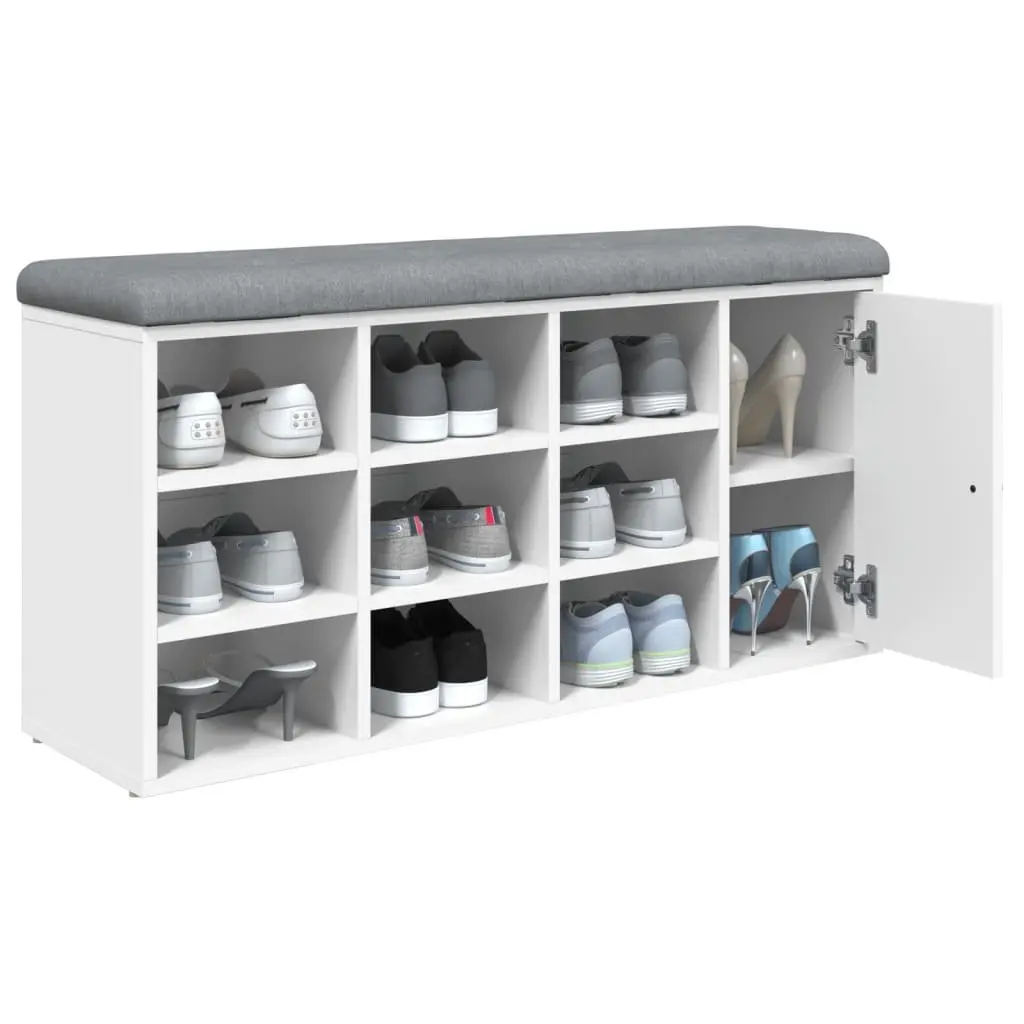 White Storage Bench with Comfort and Style