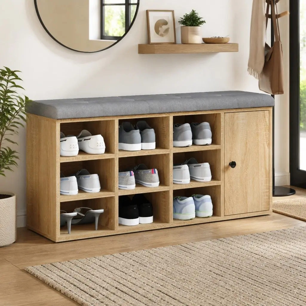Shoe Bench with Comfort and Practicality