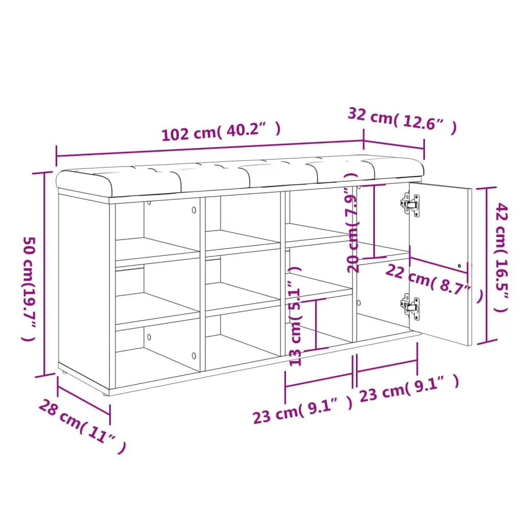 Shoe Bench with Comfort and Practicality