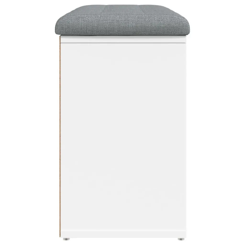 Shoe Bench Storage Seating White Padded Cushion 82L x 32W x 50H cm
