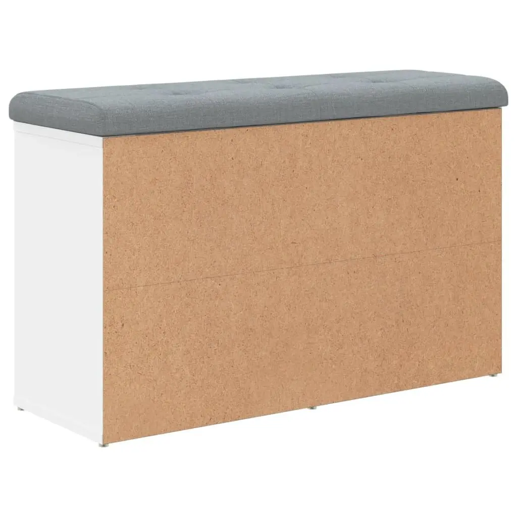 Shoe Bench Storage Seating White Padded Cushion 82L x 32W x 50H cm