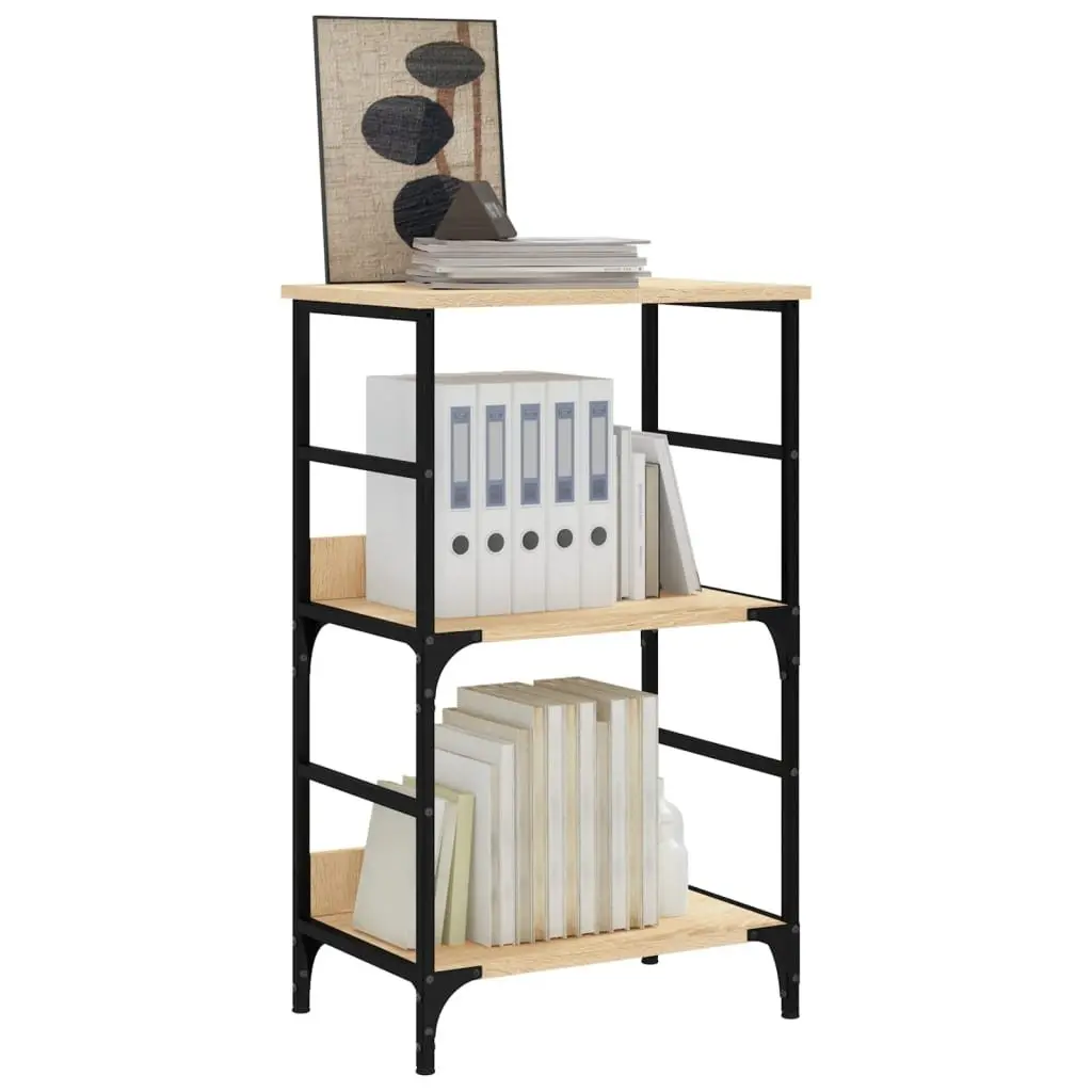 Bookshelf Bookcase Sonoma Oak 50x33x82cm Storage Shelf Home Office Display Rack