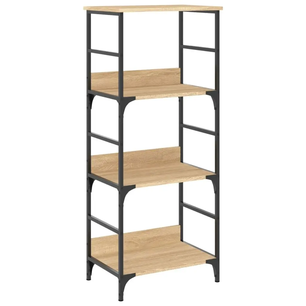 Bookshelf 3-Tier Storage Shelf Sonoma Oak 50x33x117.5cm Engineered Wood Bookcase