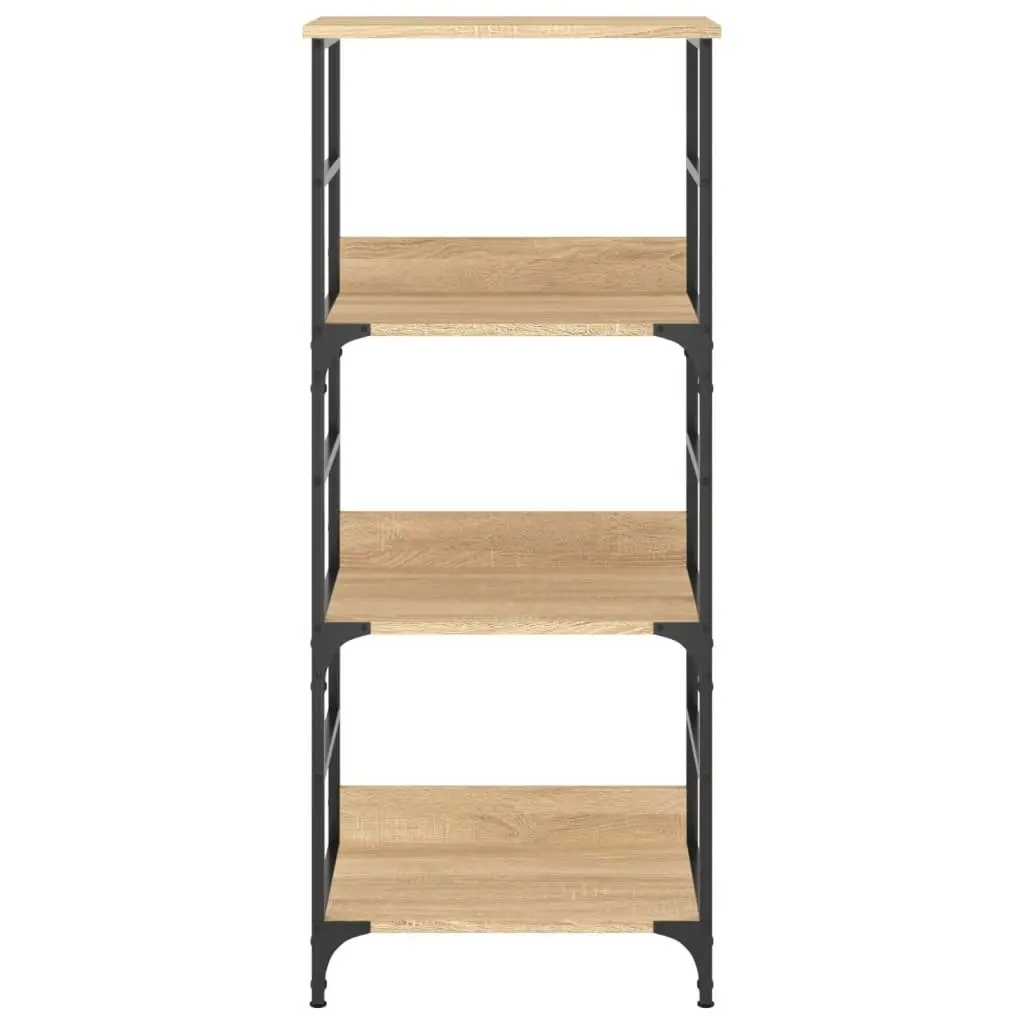 Bookshelf 3-Tier Storage Shelf Sonoma Oak 50x33x117.5cm Engineered Wood Bookcase