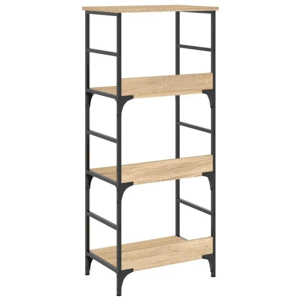 Bookshelf 3-Tier Storage Shelf Sonoma Oak 50x33x117.5cm Engineered Wood Bookcase