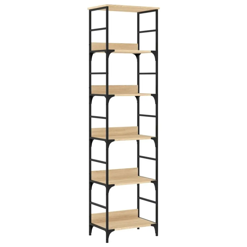 Storage Unit Bookshelf 5 Compartments Brown 50x33x188.5cm Home Office Shelving Rack