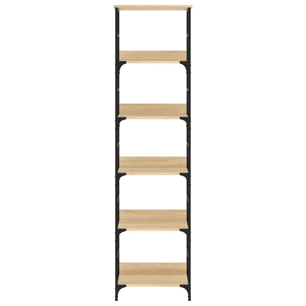 Storage Unit Bookshelf 5 Compartments Brown 50x33x188.5cm Home Office Shelving Rack