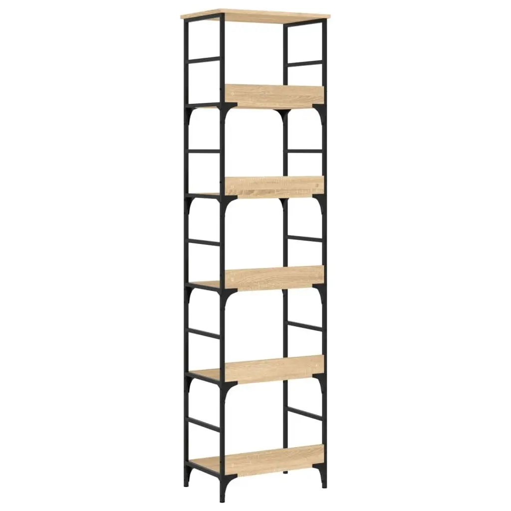 Storage Unit Bookshelf 5 Compartments Brown 50x33x188.5cm Home Office Shelving Rack