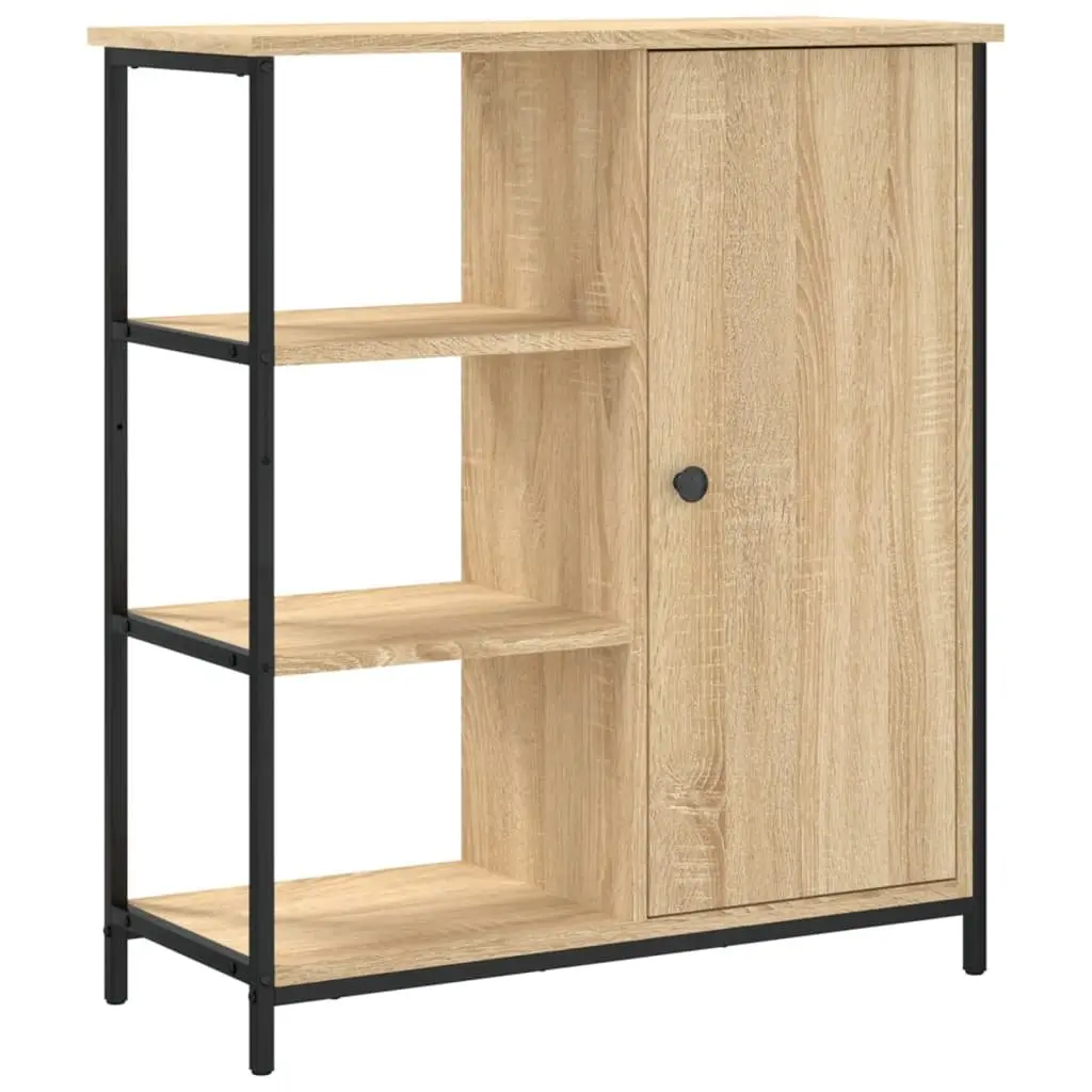 Sideboard Storage Cabinet Brown Engineered Wood Furniture Adjustable Feet