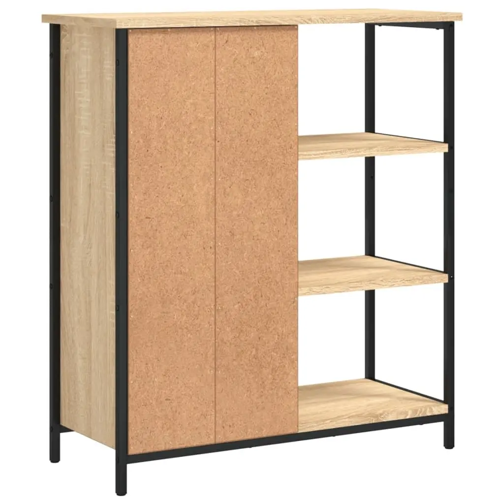 Sideboard Storage Cabinet Brown Engineered Wood Furniture Adjustable Feet
