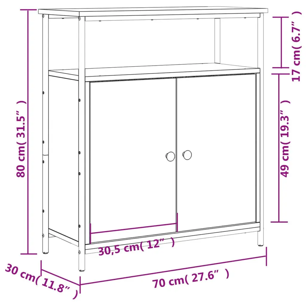 Brown Engineered Wood Sideboard