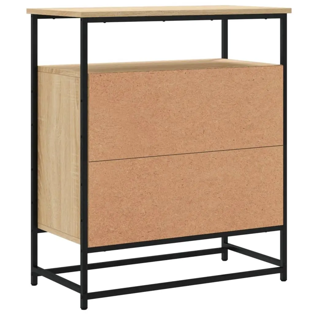 Sideboard Storage Cabinet Brown 69x35x80cm Engineered Wood Buffet Living Room