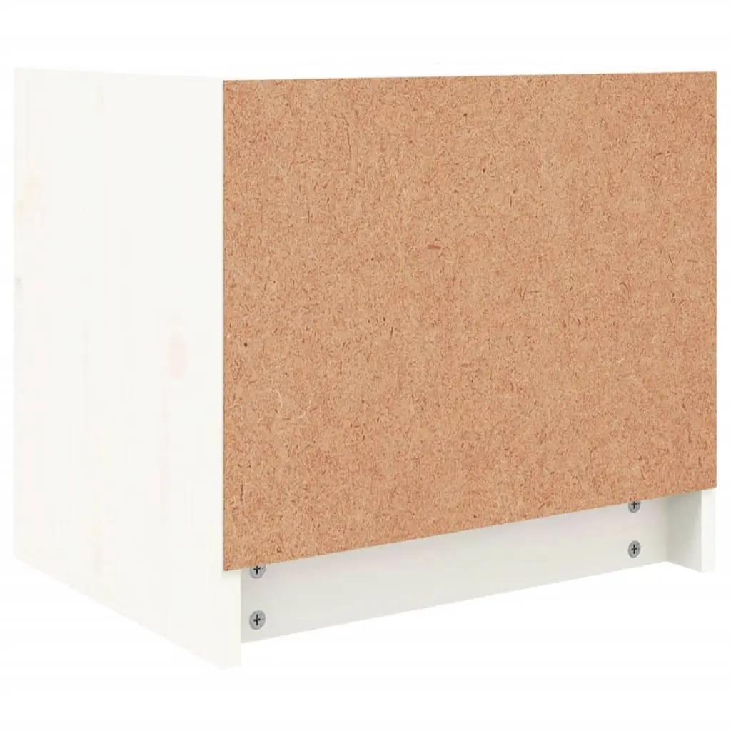 Bedside Table White Solid Pine Wood Nightstand 2 Drawers