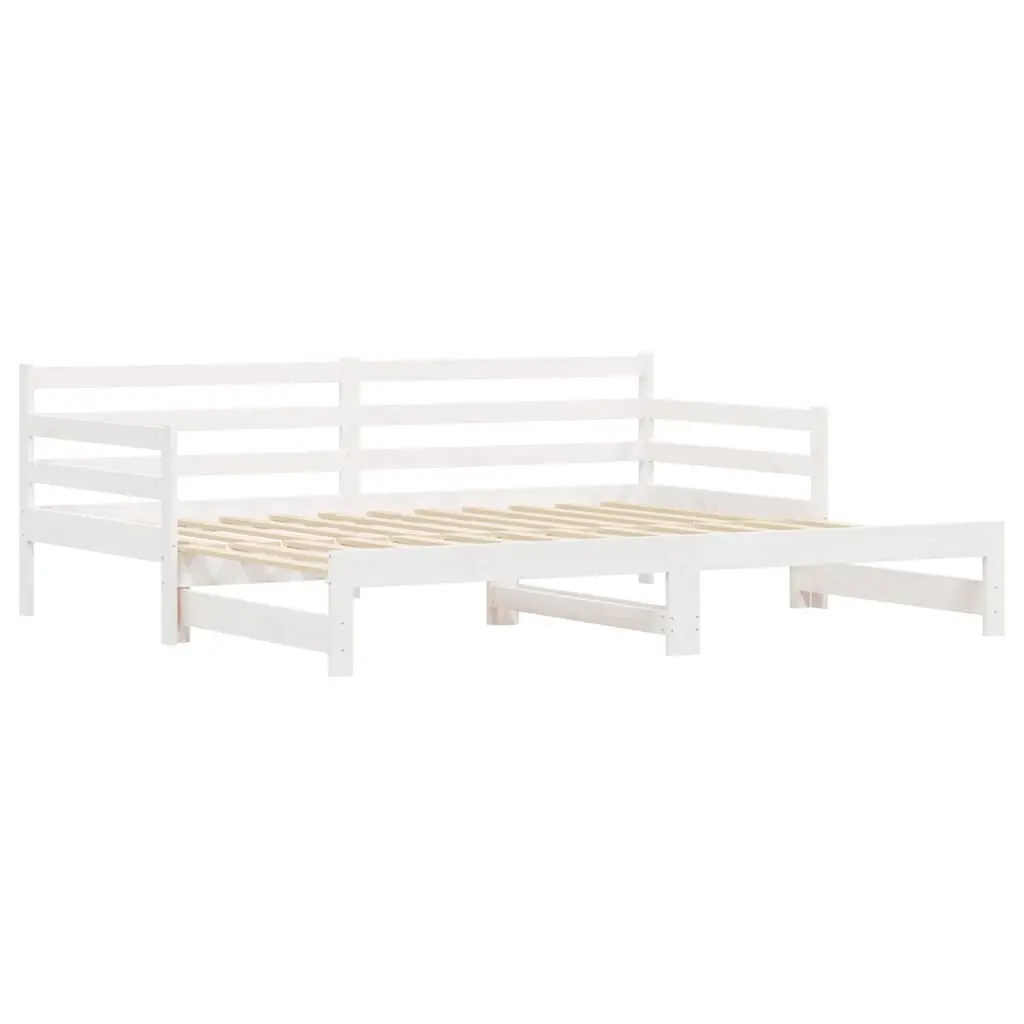 Daybed Sofa Trundle Bed Frame 90x190 cm White Solid Wood
