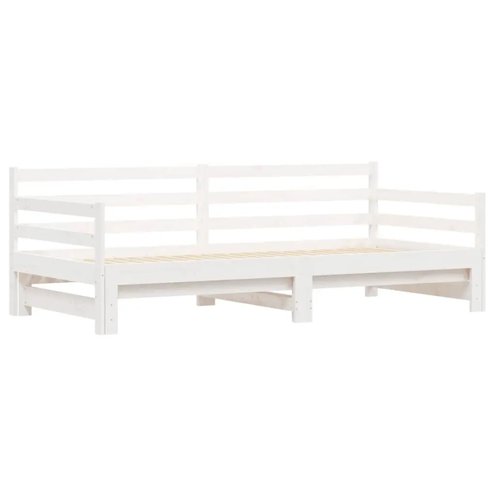 Daybed Sofa Trundle Bed Frame 90x190 cm White Solid Wood