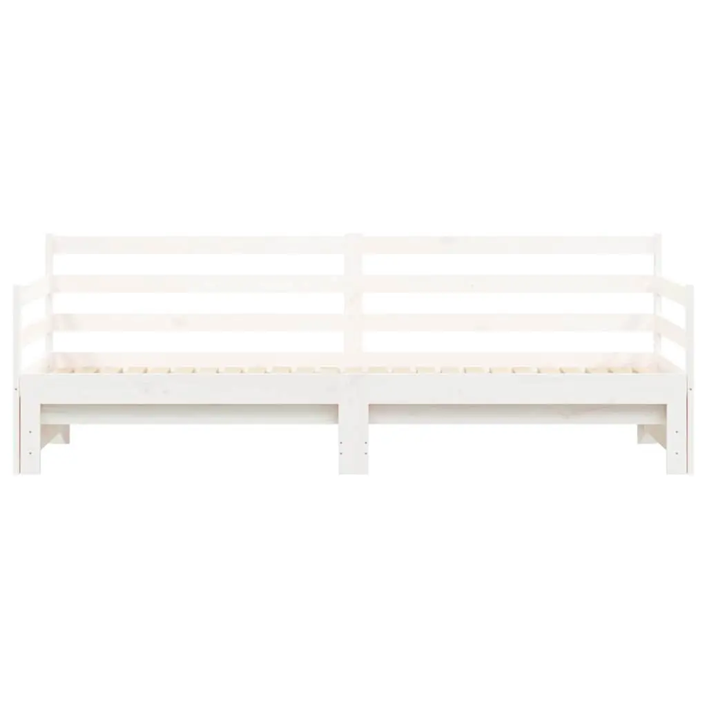 Daybed Sofa Trundle Bed Frame 90x190 cm White Solid Wood