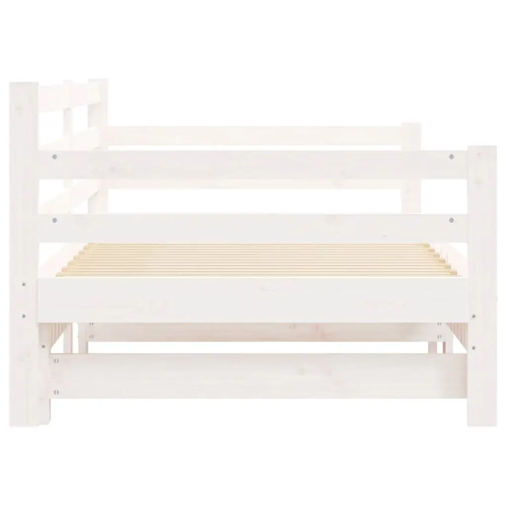 Daybed Sofa Trundle Bed Frame 90x190 cm White Solid Wood