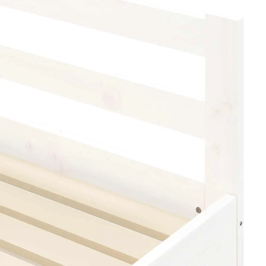 Daybed Sofa Trundle Bed Frame 90x190 cm White Solid Wood