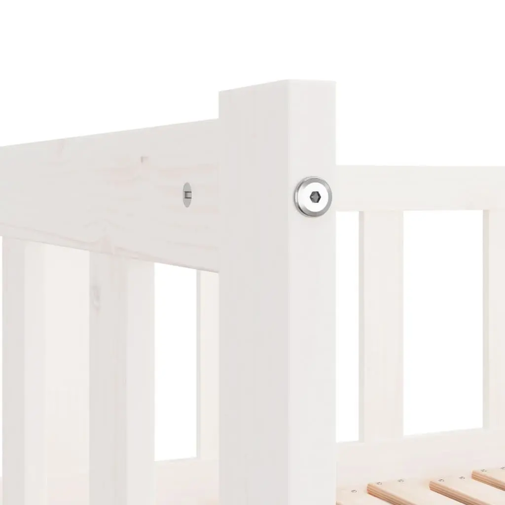 Day Bed with Trundle Solid Wood Slatted Base White 90x190 cm Pull-Out Guest Sofa