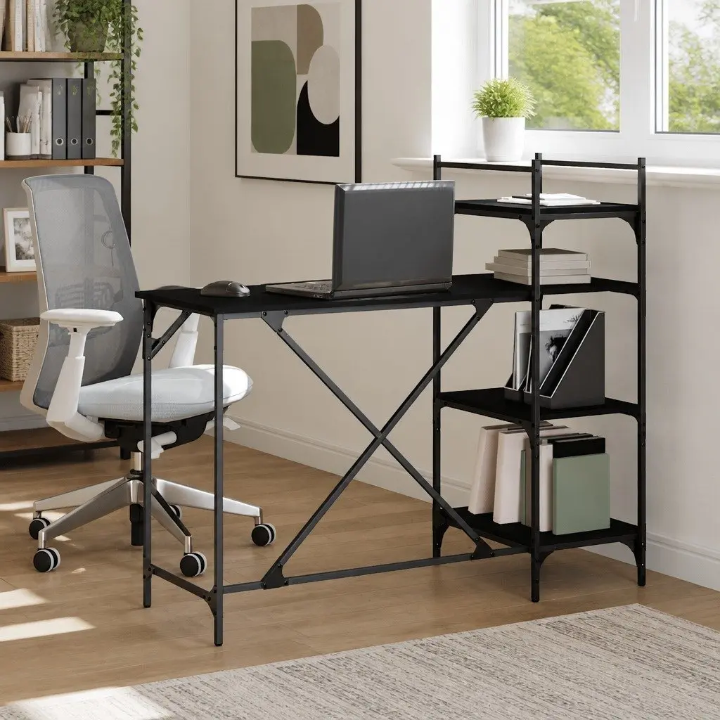 Computer Desk Storage Organiser 120 x 47 x 109 cm Black