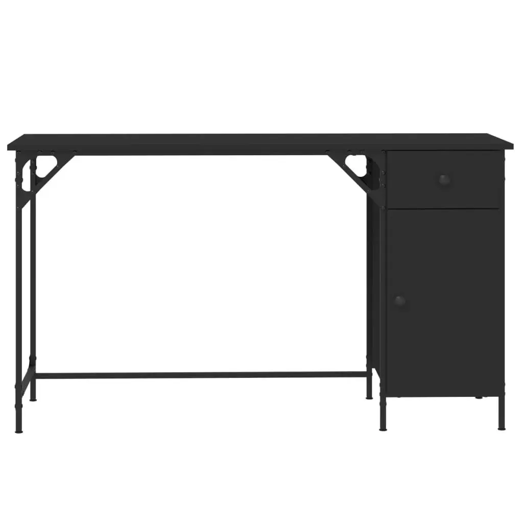 Computer Desk Black 131x48x75 cm Home Office Workspace