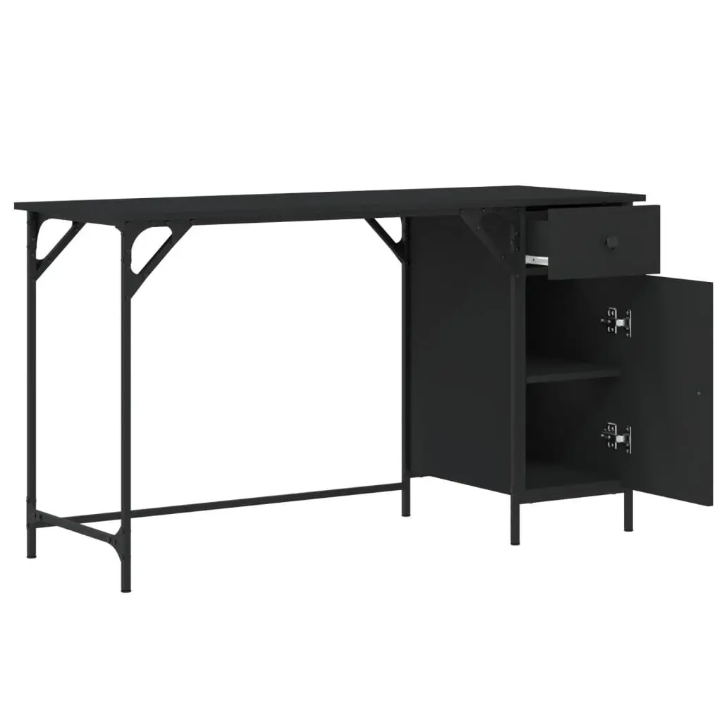 Computer Desk Black 131x48x75 cm Home Office Workspace