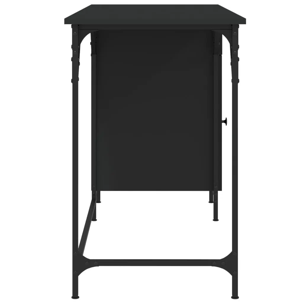 Computer Desk Black 131x48x75 cm Home Office Workspace