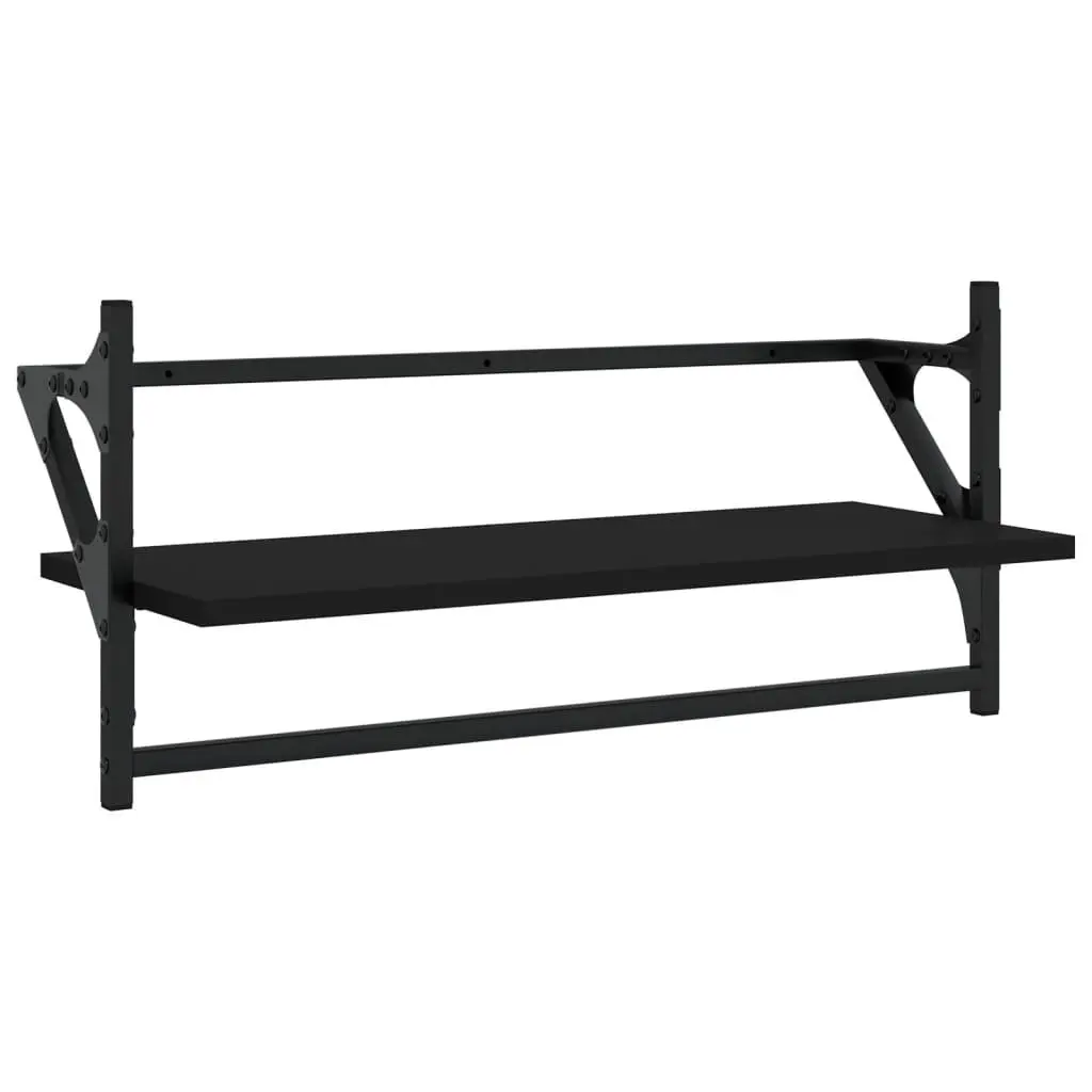 4-Piece Black Floating Shelf Set