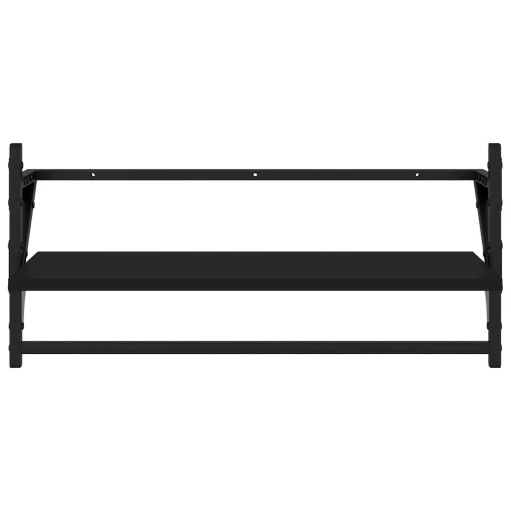 4-Piece Black Floating Shelf Set
