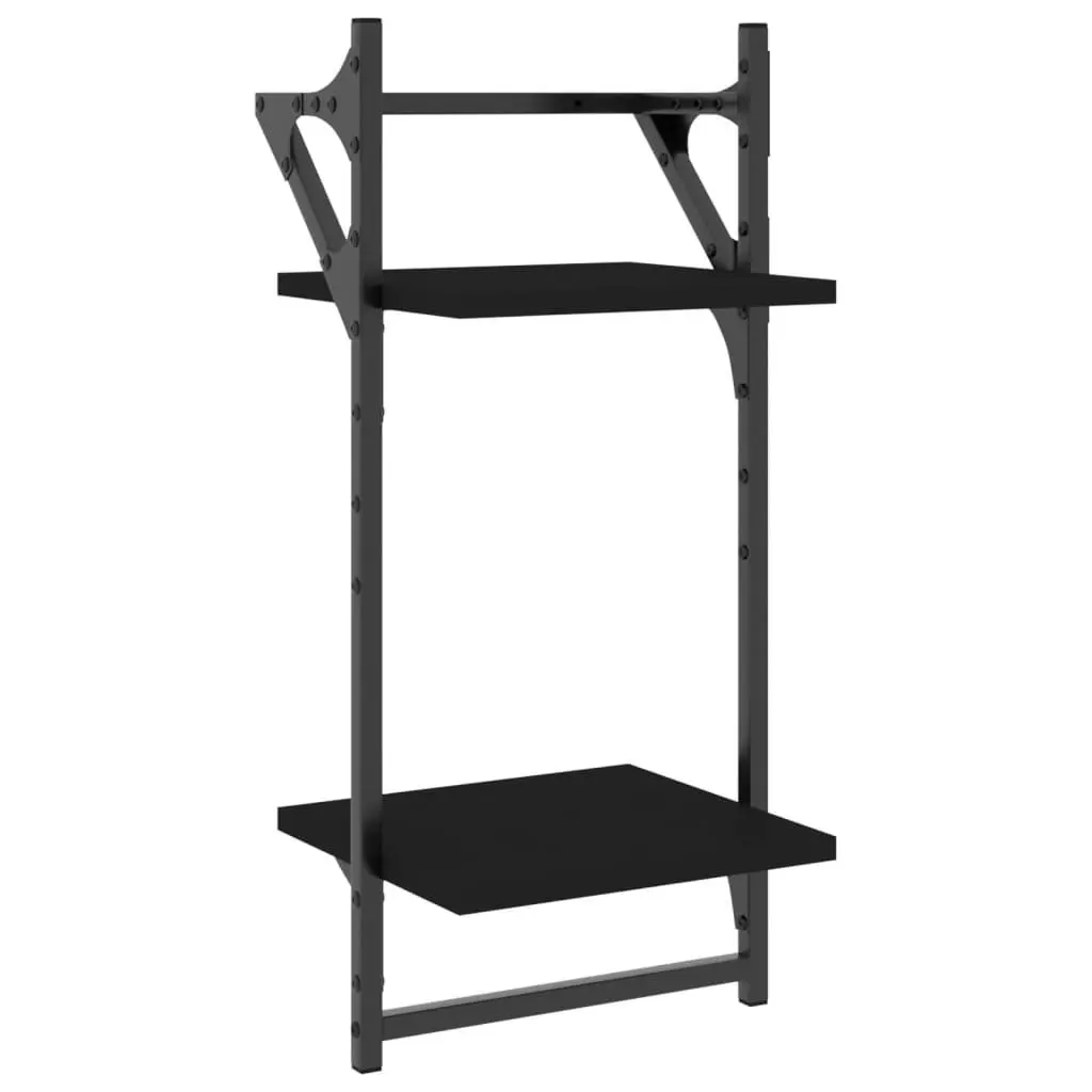 4-Piece Black Floating Shelf Set