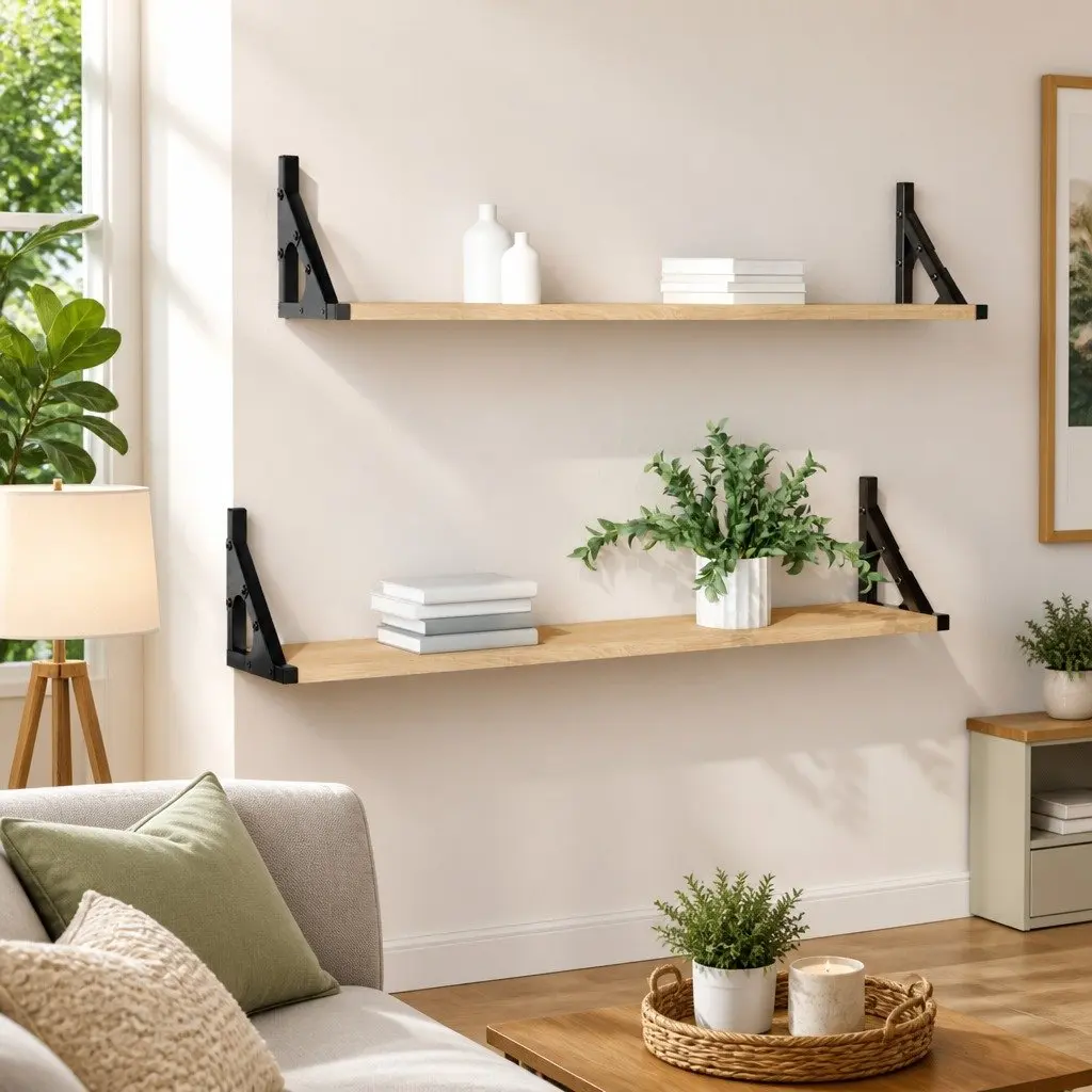 Wall Shelves Floating Storage 80x15x15.5 cm Brown Sonoma Oak 2 pcs Engineered Wood