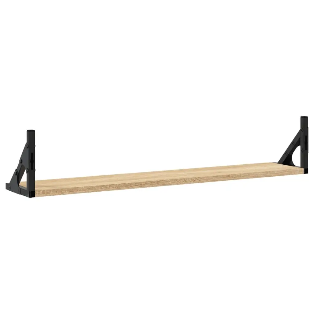 Wall Shelves Floating Storage 80x15x15.5 cm Brown Sonoma Oak 2 pcs Engineered Wood