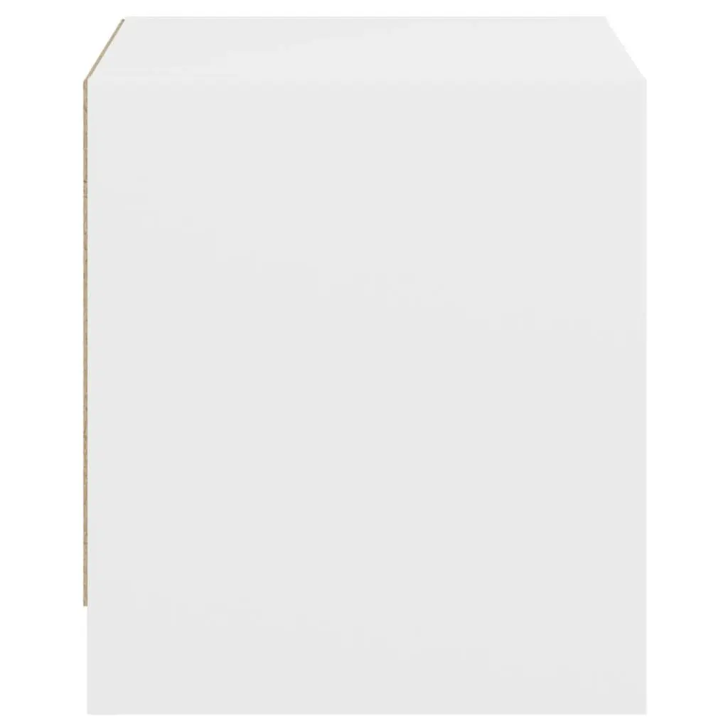 Bedside Cabinets Storage 2 Piece White Engineered Wood with Glass Doors