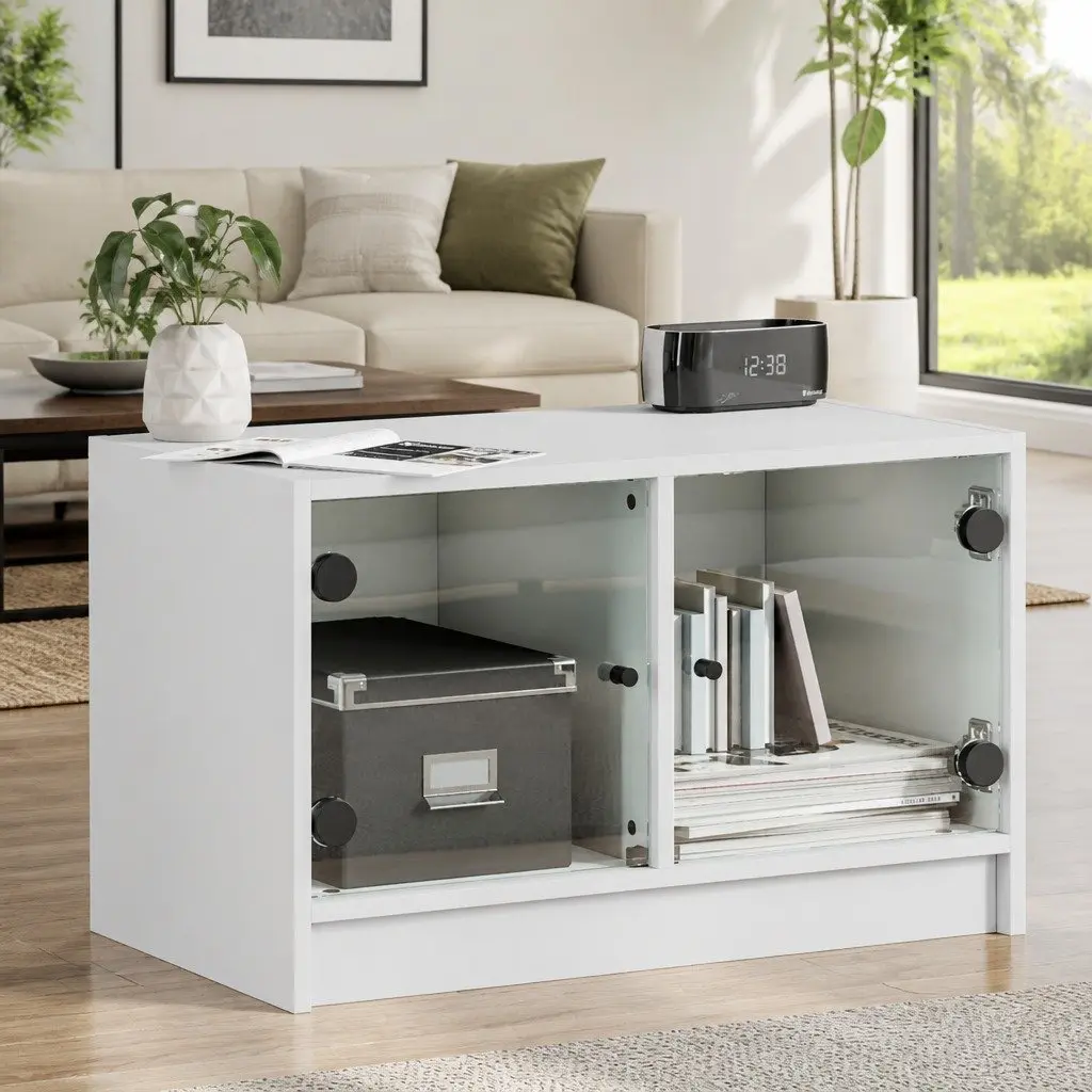 White TV Cabinet with Ample Storage