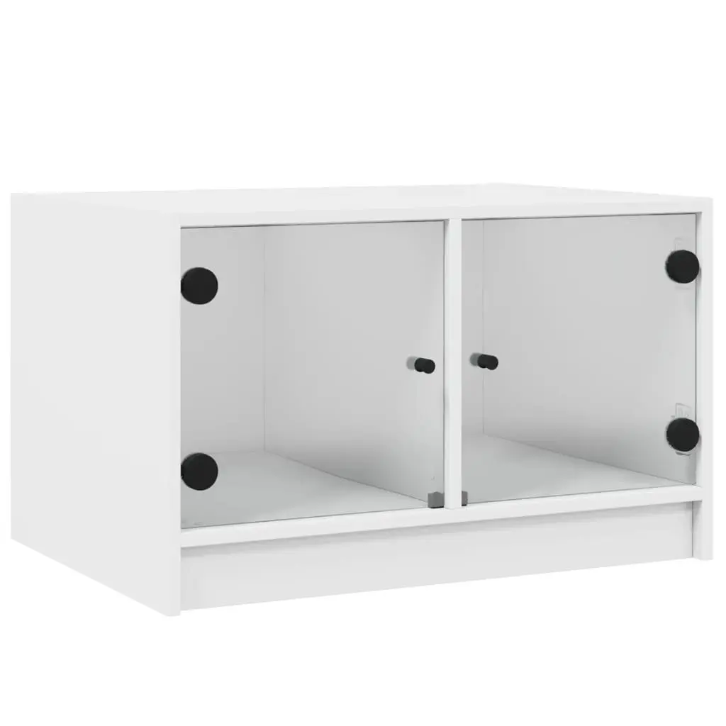 White Coffee Table with Storage 68x50x42cm