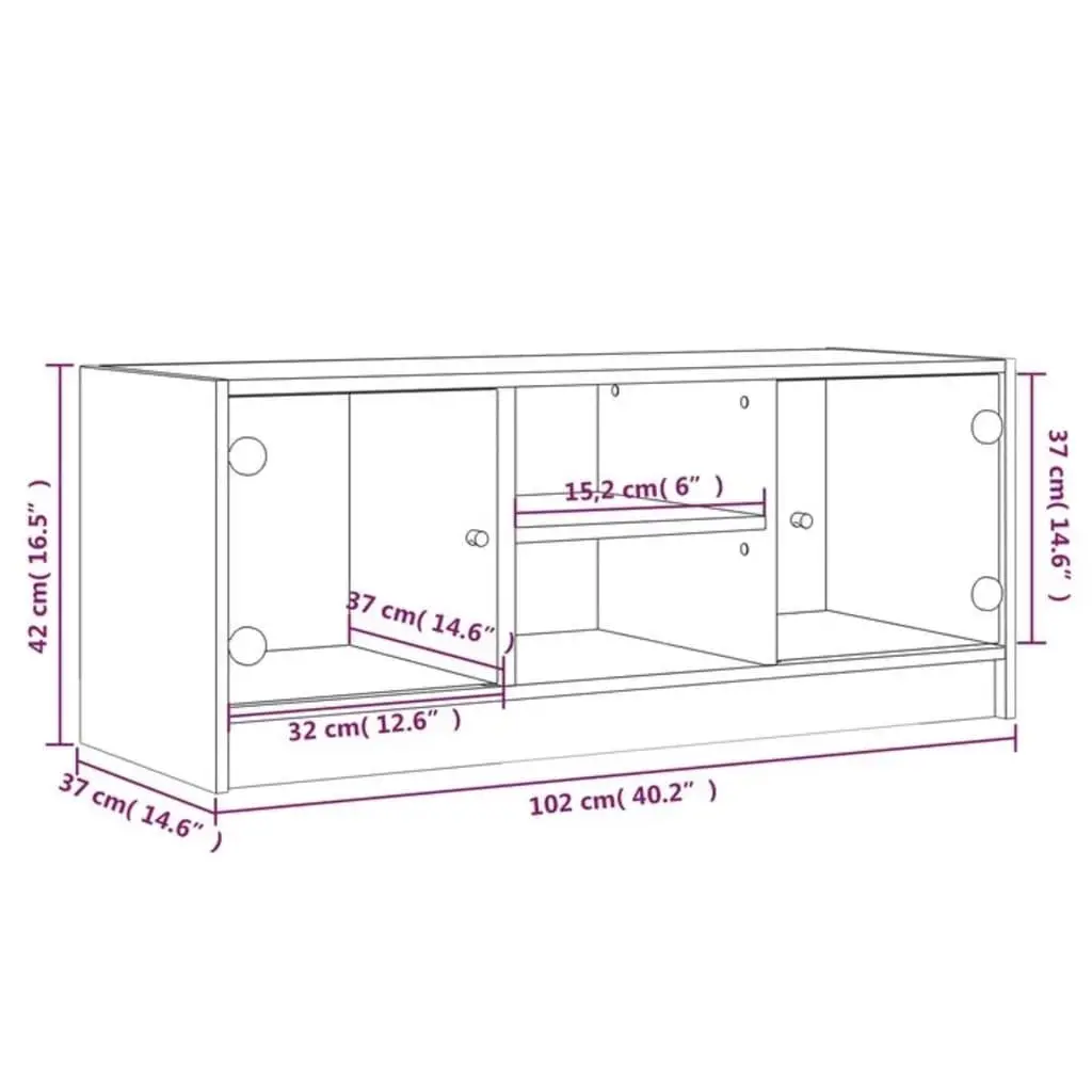 TV Cabinet Media Storage Unit 102x37x42 cm White