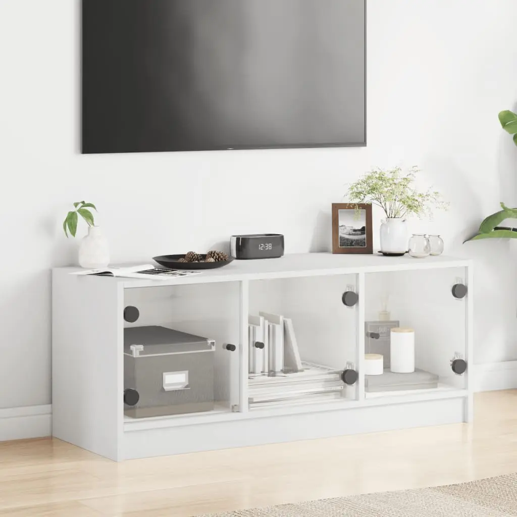 White TV Cabinet with Ample Storage Space
