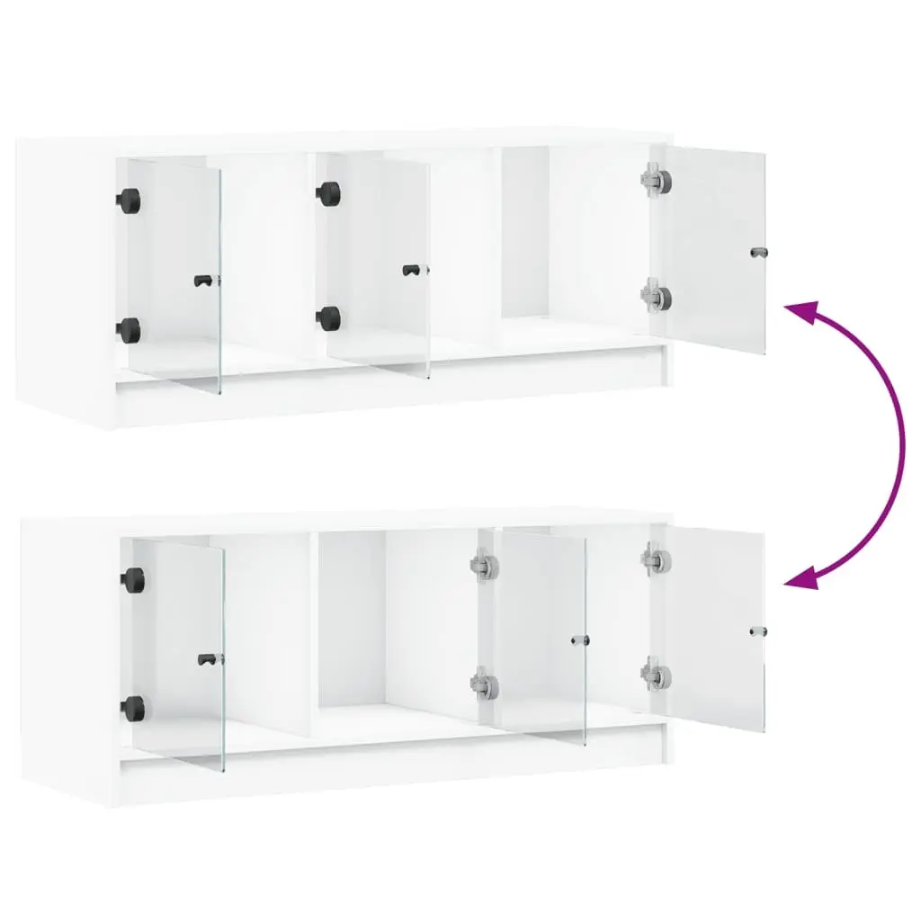 White TV Cabinet with Ample Storage Space