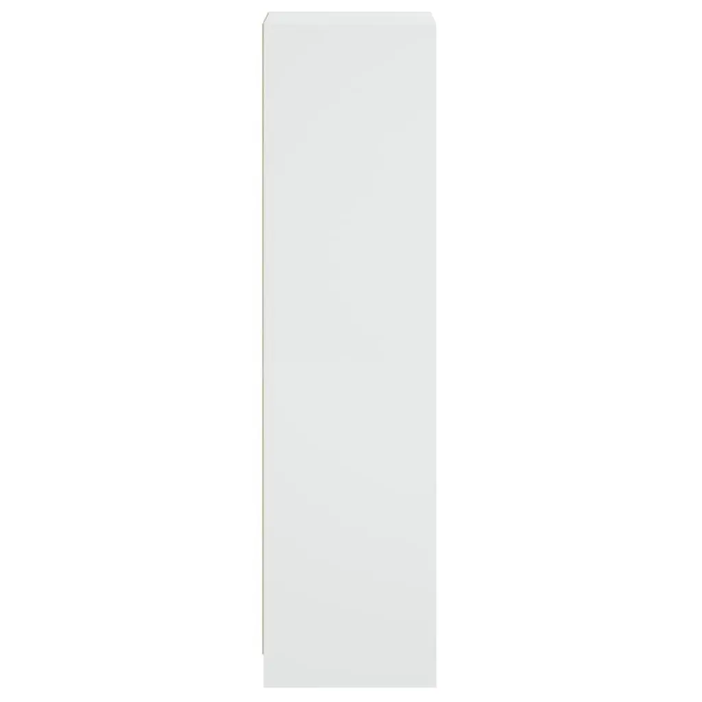 White Highboard Storage Cabinet Glass Doors Shelving Unit Furniture 35x37x142cm