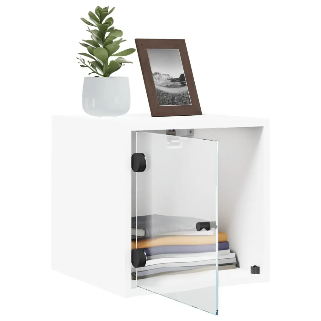 Bedside Cabinet Storage Organiser Wall-Mounted White 35x37x35cm 2 Piece