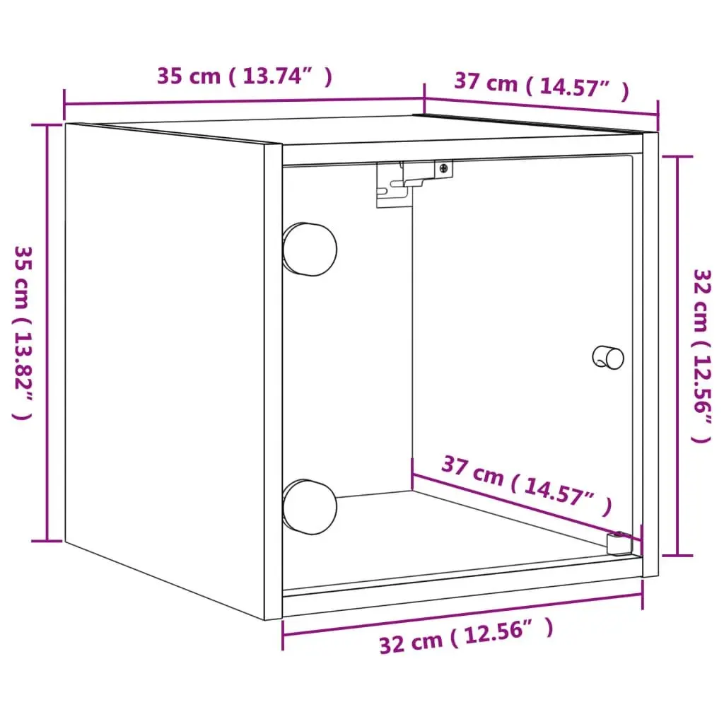 Bedside Cabinet Storage Organiser Wall-Mounted White 35x37x35cm 2 Piece