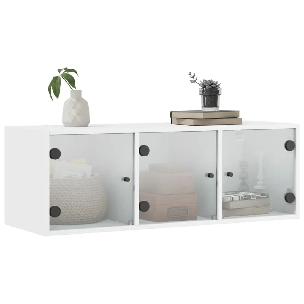 Wall Cabinet White Storage Unit Wall-Mounted 102x37x35cm