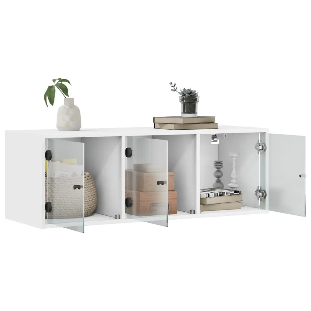 Wall Cabinet White Storage Unit Wall-Mounted 102x37x35cm