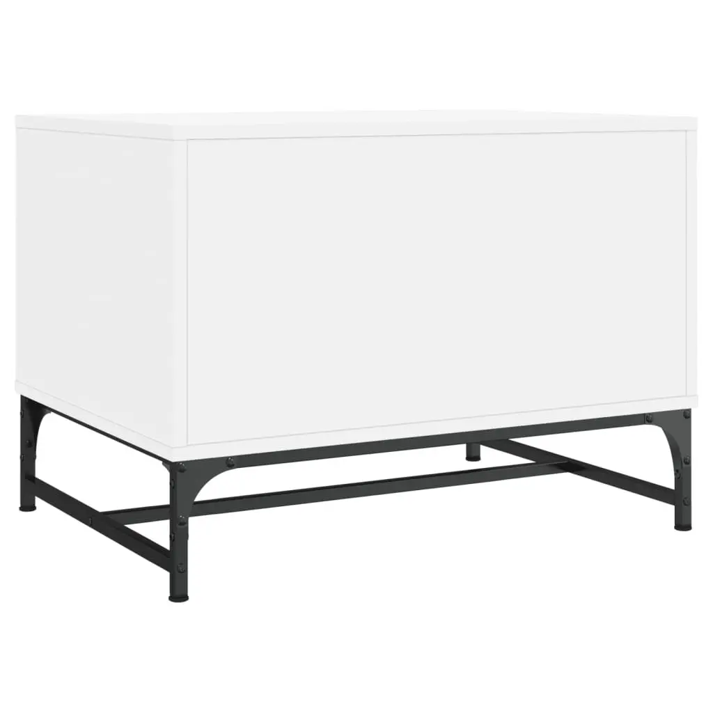 Coffee Table Storage Display White Glass Doors Living Room 68.5 x 50 x 50 cm