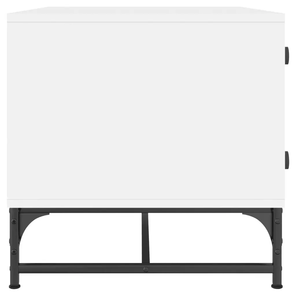 Coffee Table Storage Display White Glass Doors Living Room 68.5 x 50 x 50 cm